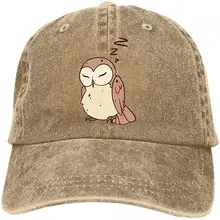 Унисекс Сонная Сова бейсболки для взрослых винтажные джинсы Регулируемая джинсовая хлопковая шляпа
