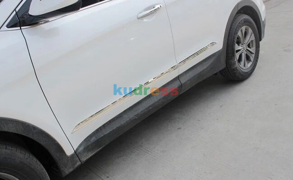 Для hyundai Santa Fe IX45 2013 ABS Хромированная Боковая дверь формовочная крышка отделка подоконник авто аксессуары 4 шт
