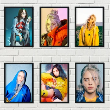 

Singer Star Billie Eilish Poster Canvas Paper Art Wall paper Home Room Wall Decoration Fashion Painting Wall Stickers Decor A520