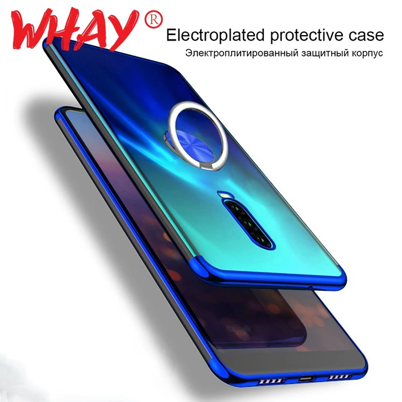 

Electroplate Silicone Case for Oneplus 7 pro 6 6T Magnet Stand Car Mount Case for One Plus 6 6t 7 Pro Transparent Cover Coque