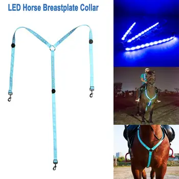 

High Visibility LED Horse Breastplate Collar Horse Chest Belt Tacks Horseback Riding Equestrian Safety Gear