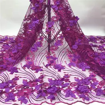 

New Sequins Lace Fabric 2020 High Quality Latest African Lace Fabric Wedding French Tulle Lace Fabric Nigerican Wedding NSH069