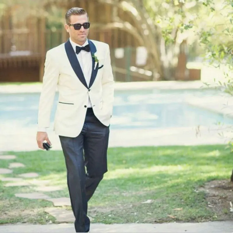 

Ivory Men Suits for Wedding BestMan Blazers Groom Tuxedo Costume Mariage Homme Slim Fit Terno Masculino 2Piece Coat Pants