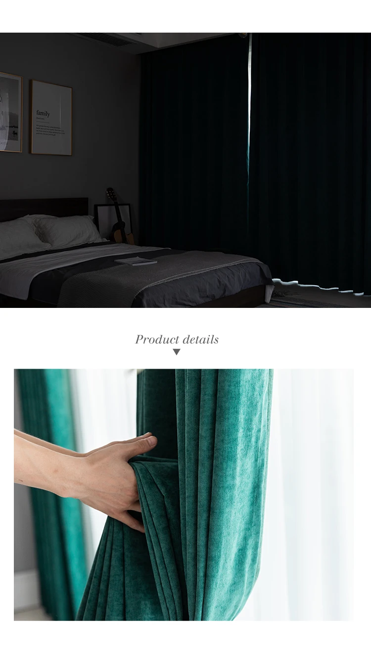 Innermor Классическая зеленая занавеска s для гостиной шенилл затемненная занавеска для декоративная занавеска для спальни для кухни на заказ
