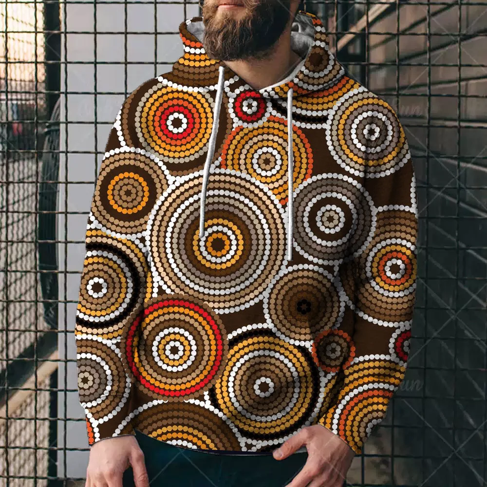 

2021 autumn new loose style casual European and American street 3D printing men's hooded pullover sweater
