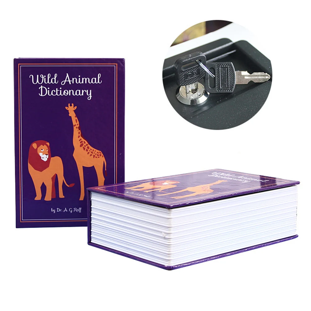 The Zoo Подарок Маленькая книга-реквизит ящик для хранения дома Офис большой емкости Настольный Сейф Strongbox телефон Комбинированный Замок наличные Органайзер - Цвет: The Zoo