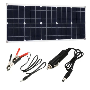 

50W 18V Monocrystalline Solar Panel Dual 18V/5V DC USB Charger Kit with 10A Solar Controller & Cables