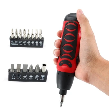 

50V MAX Mini Rechargeable Cordless Electric Screwdriver Set 180rpm Straight Handle Screw Driver & 11/14pcs Combo Kit Power Tool