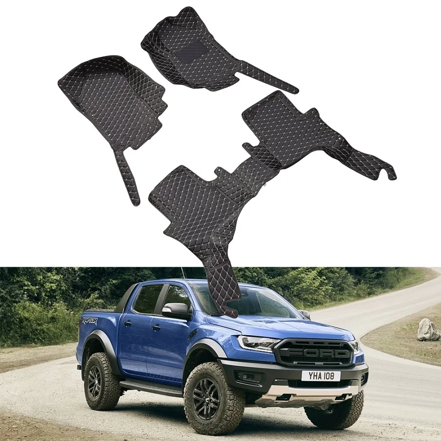 Luxury Surround Pu Leather Floor Mats Fit Ford Ranger Px 2012 2020 Right Hand Drive Car Carpet Full Set Floor Mats Aliexpress