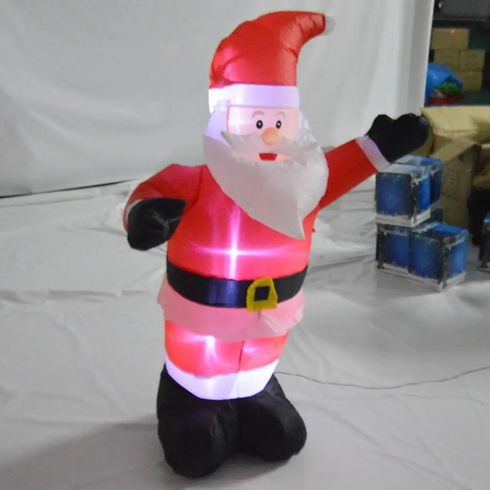 4 фута Рождественский надувной Санта Клаус со светящимися воздушными выдувками