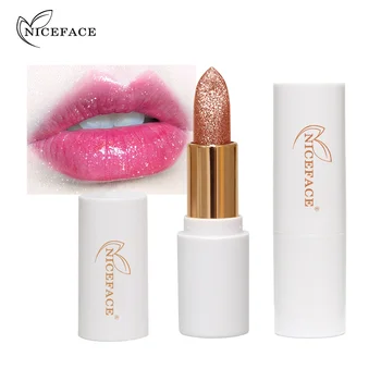 

NICEFACE sexy discoloration lipstick Bling slightly warm moisturizing lip balm waterproof not easy to fade