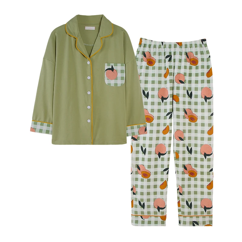 Fashion Turn Down Collar Pajamas Men and Women Sleepwear Homesuit Homeclothes Front Pocket Pajamas Couple Buttons Pajamas Set Fashion Turn Down Collar Pajamas Men and Women Sleepwear Homesuit Homeclothes Front Pocket Pajamas Couple Buttons Pajamas Set