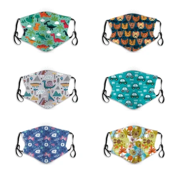 

Kids Reusable Face Bandanas Breathable Seamless Cute Print Children Dust-proof Protection Kids cosplay Masks Gifts