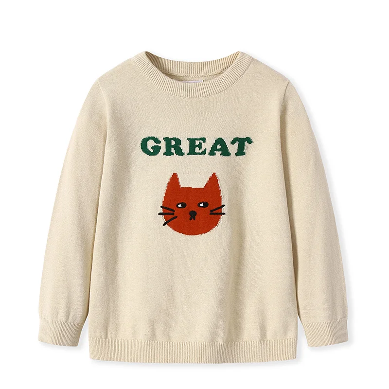 Milk white Balabala Children's clothing sweater girls new autumn cotton sweater children baby girl - Цвет: Milk white