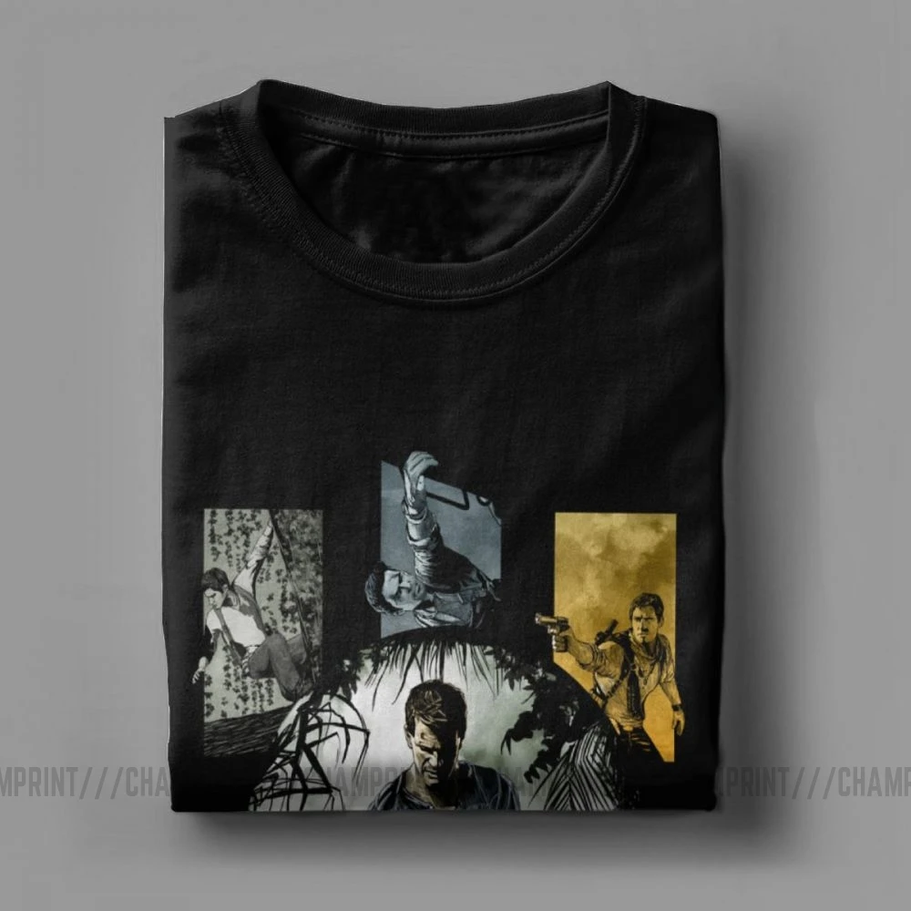 Для Мужчин's Enjoystick Uncharted футболки натуральный хлопок топы новинка короткий рукав с круглым вырезом Футболка 4XL 5XL футболки размера плюс