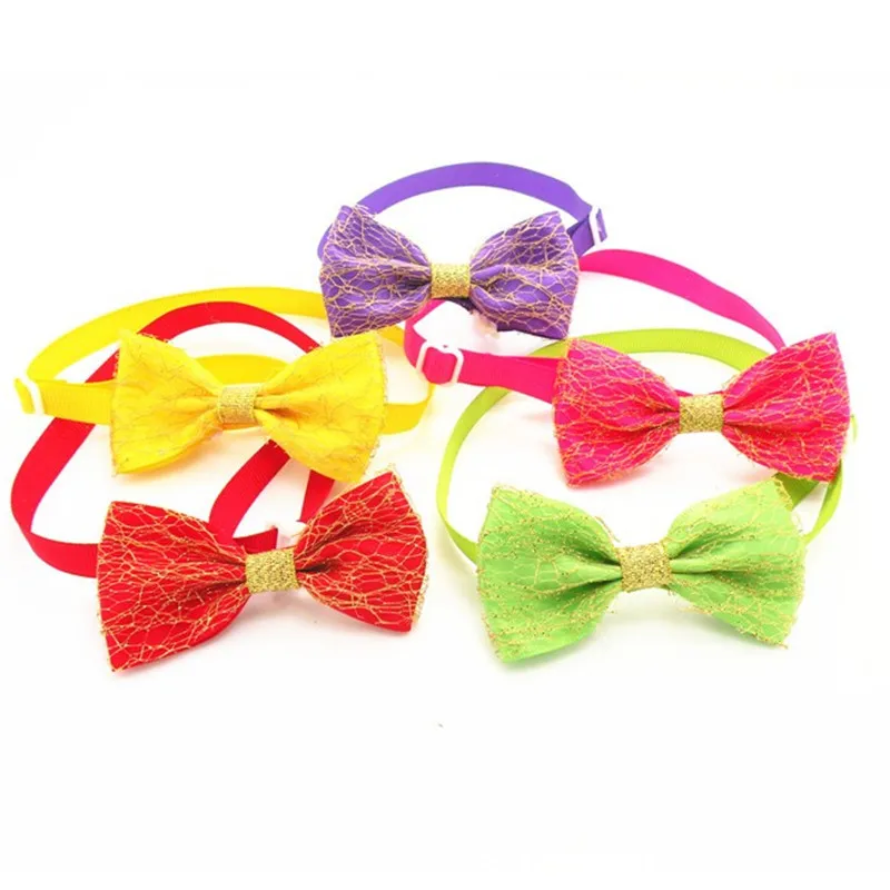 50 шт./лот блеск собака Bowties аксессуары для домашних животных, собак регулируемая лента собака лук галстук питомец поставки