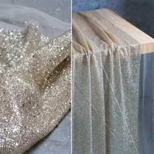 

Sprinkle Bronzing Tulle Fabric Golden Diamond Sequins DIY Background Decor Stage Clothes Various Skirts Dress Designer Fabric