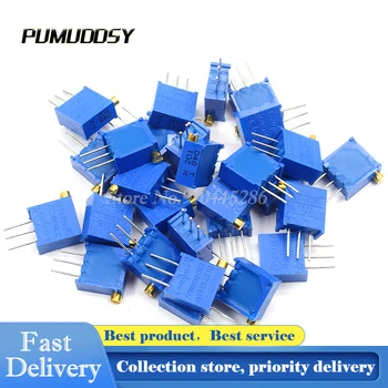 

10PCS/LOT 3296X Multiturn Trimmer Potentiometer X203 3296X-203 Side Adjustable Precision Multi Ring Potent 3296X-1-203 20K Ohm