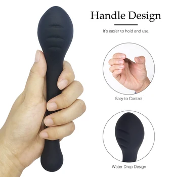 Soft Silicone Anal Beads Balls Handheld Butt Plug Dual Head Stimulation Anus Sex Toy Prostate Massage Female Vagina Masturbator 3