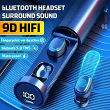TWS bluetooth 5 0 Earphones Charging Case Wireless Headphones HIFI 9D Stereo TWS Sports Waterproof Earbuds Headsets With Microph