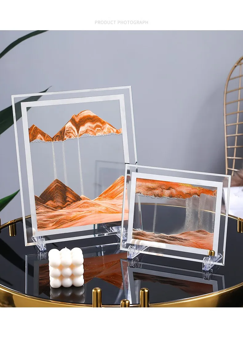 3D Moving Sand Colorful Frame Flowing Sand Art Picture Glass Sandscape