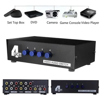 

4 Port AV Audio Video RCA 4 Input 1 Output Switch Switcher Selector Splitter Box Brand New And High Quality