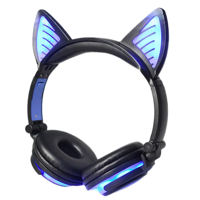 Наушники Bluetooth Беспроводные гарнитуры Складные дети LIMSON Cat Ear Light Up 3 5 мм Штекерный