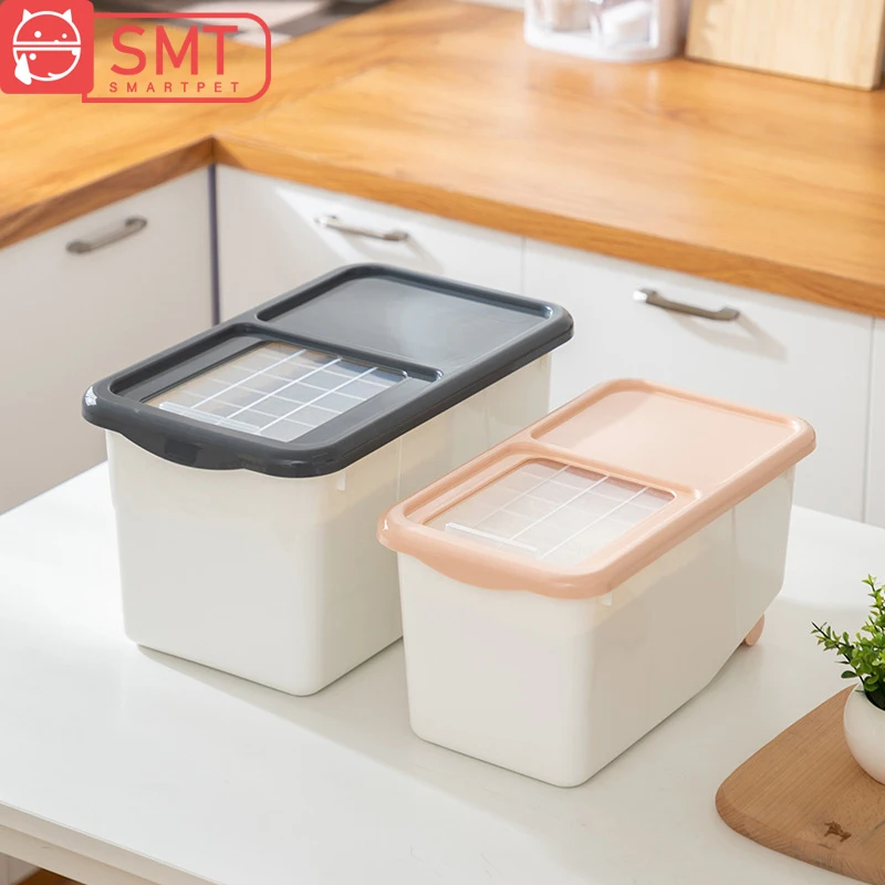 SMARTPET Simple Style Pet Dog Cat Food Barrel Dog Food Storage