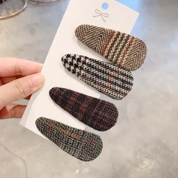 

2019 New Arrival Fashion Plush Hair Accessories Houndstooth Hair Clips For Women Girls Hairpins Styling Tools Hair Accessories