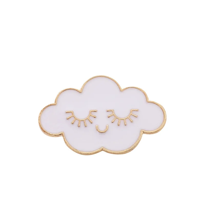 Cartoon Fashion Rainbow cloud Sun moon white clouds dark clouds brooch Jeans Backpack Badges children Metal Enamel Pin Clothes - Цвет: XZ1051