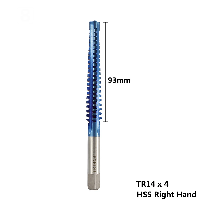 1pc Right Hand TR8-TR16 Trapezoidal Thread Tap For Metal Drilling HSS Screw Tap Drill Bits Nano Blue Coated Metric Machine Tap - Цвет: 1PC TR14X4.0 Right