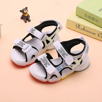 

Girls Sandals Summer New Kids Girls Princess Shoes Soft Bottom Children Baby Beach Sandals Flat Sneakers SXY016