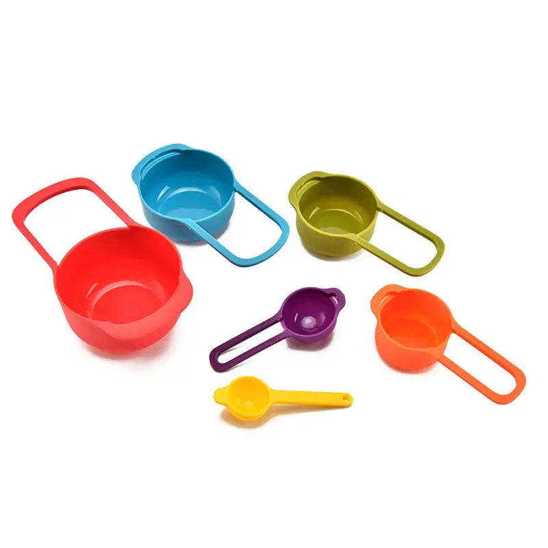 New-6-Pcs-Set-Kitchen-Measuring-Cup-Rainbow-Color-Stackable-Combination-Measuring-Cup-Tools-6-Piece.jpg Új 6 Db/Készlet Konyha Mérő Csésze Szivárvány Színű Egymásra Rakható Kombináció Szerszámok Darabos Konyhai Kiegészítők Eszközök U3 - Image 2