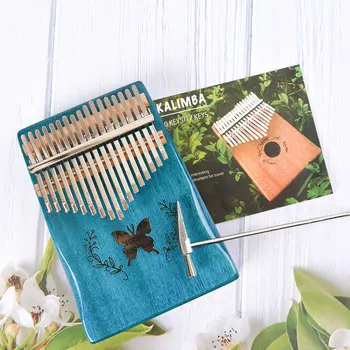 

Butterfly Musical Instrument Mahogany Thumb Finger Piano 17 Keys Kalimba for Cultivating Children's Musical Interest