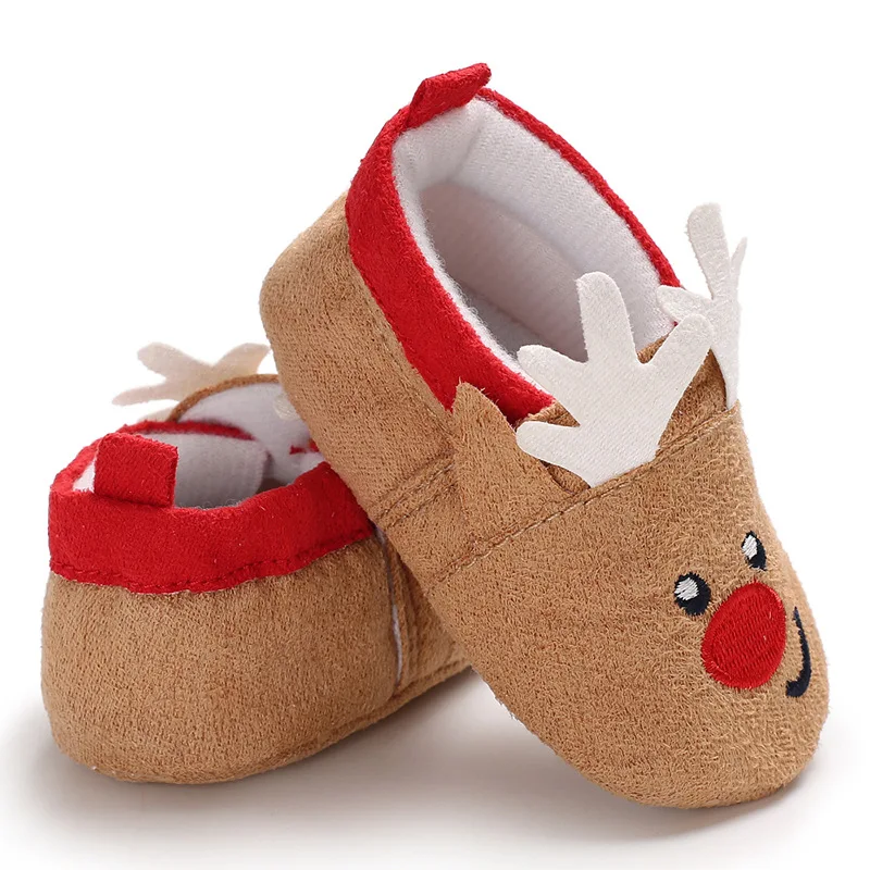 Christmas New Born Baby Girl Boys Shoes Soft Warm Infant Newborn Toddler Shoes Cartoon Baby Girl Baby Booties First Walkers