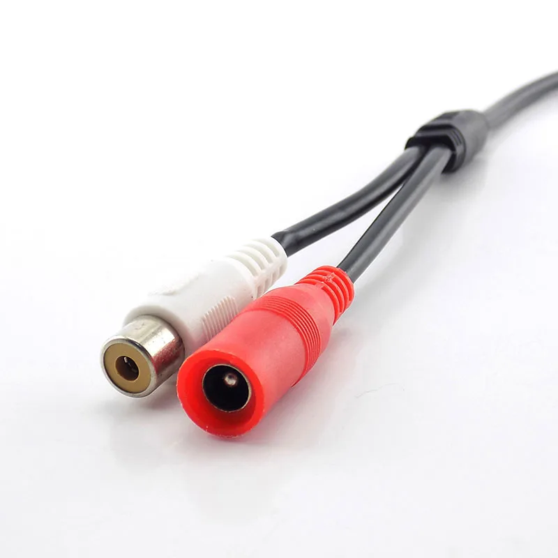 DC 12V мини-микрофон пикап Звуковой Монитор прием аудио RCA Мощность кабель для CCTV камеры DVR видео наблюдения K09