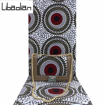 

2020 ankara set african wax bag african print and purse african real wax with handbag 3 piece 6 yards/pcs for women party F2-14
