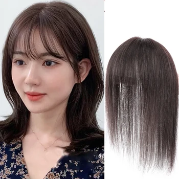 

XUANGUANG 5*9 Synthetic Hair Clip In Toupee Hair Pieces 13*13 Straight topper hair with bangs for women 9*14