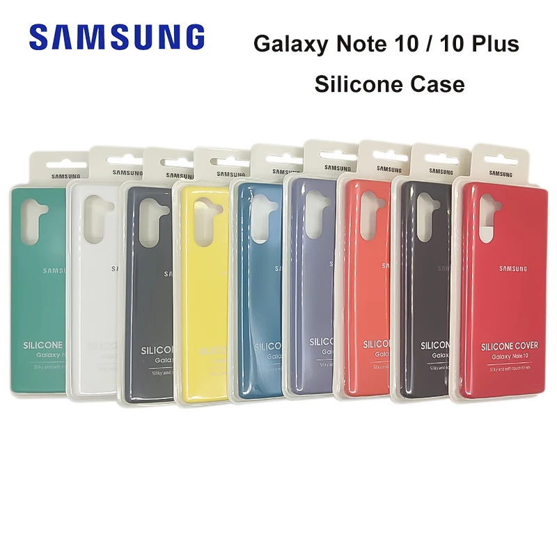 

Original Samsung Galaxy Note 10 Plus Phone Case Silky Soft Silicone Case Full Protective Cover For Galaxy Note 10 / 10+ With Box