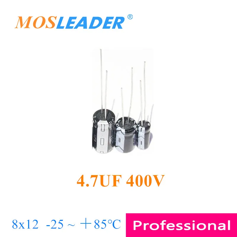 

Mosleader 500pcs 8*12 4.7UF 400V 8x12 -25 ＋85℃ DIP Through Hole Aluminum electrolytic capacitor Chinese