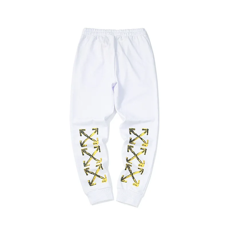 Новинка OFF-WHITE OW желтая стрела маленькая защита для ног брюки осенние и зимние модели повседневные женские мужские спортивные брюки