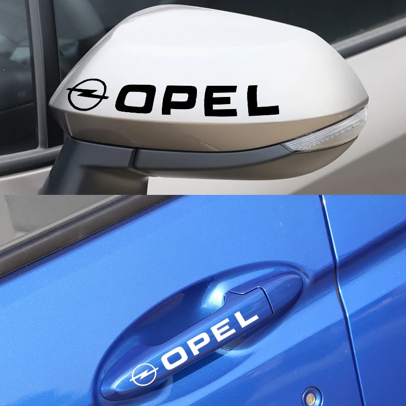 

4pcs Logo Car Door Handle Stickers Decal for Opel Astra H G J Insignia Mokka Zafira Corsa Vectra C D Auto Accessories
