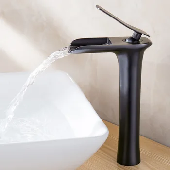 

Dofaso European style bronze black basin faucet antique waterfall faucet retro hot and cold faucet