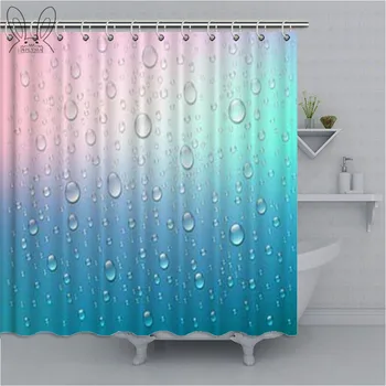 

Colorful Rainbow Watercolor 3D Water Drops Shower Curtains for Bath Waterproof Bathroom Curtain Droplets Bubbles Creative Decor