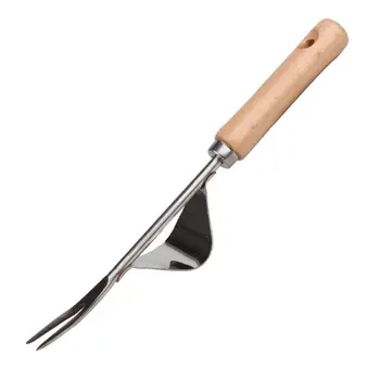 

Manual Weeder Fork Metal Hand Garden Wood Handle Digging Puller Weeding Tool Garden Transplanting Digging Tools X4YD
