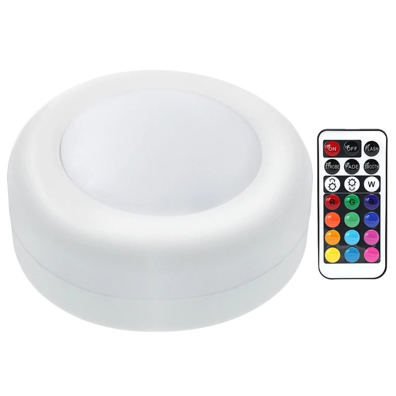 

6Pcs/Set Rgb Led Night Light Wireless Remote Controller Rgbw 12 Color Dimmable Flash Under Cabinet Night Lamp For Closet Stair H