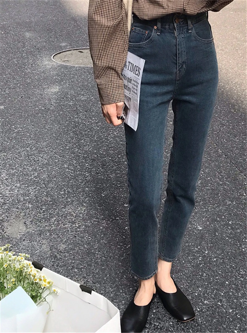 

Женские джинсы с завышенной талией LMQ, теплые облегающие утепленные эластичные брюки в Корейском стиле, повседневные уличные джинсовые брюки, уличная одежда, новинка 2020