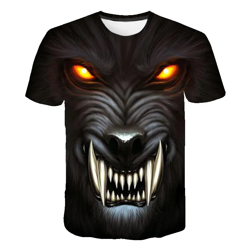 Мужская Летняя Повседневная модная футболка, новинка, настраиваемая уличная одежда, забавная ужасная футболка для мужчин и женщин, волк, тигр, футболка с изображением Льва