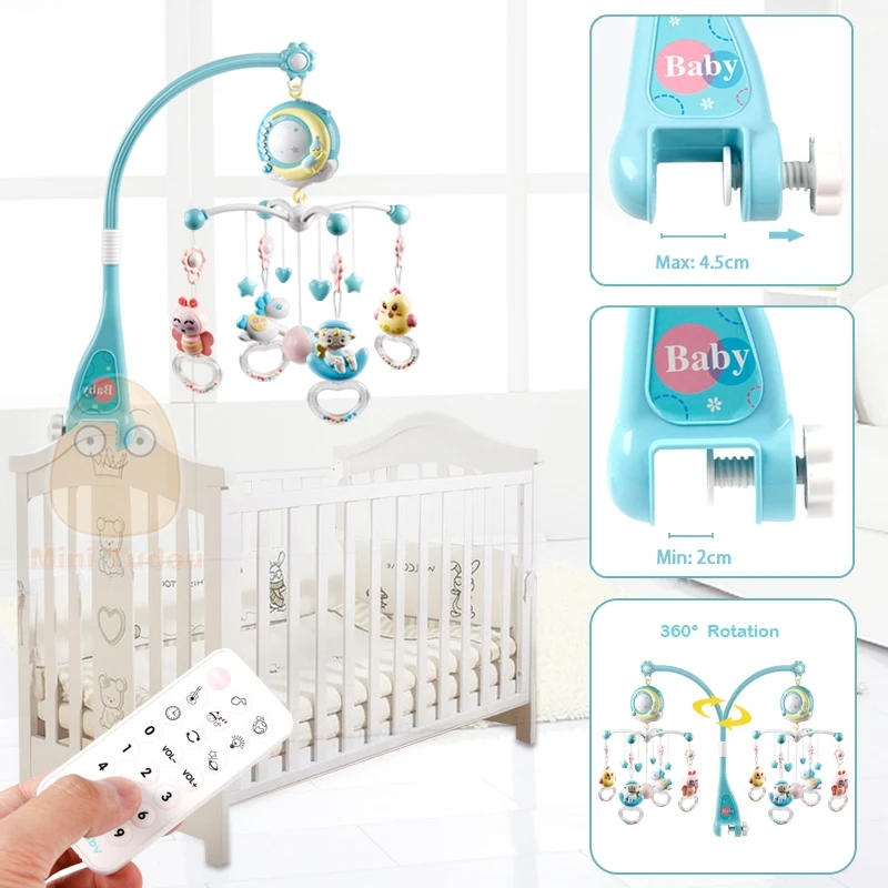 Baby Mobile Rattles Toys 0-12 Months For Baby Newborn Crib Bed Bell Toddler Rattles Carousel For Cots Kids Musical Toy Gift 5
