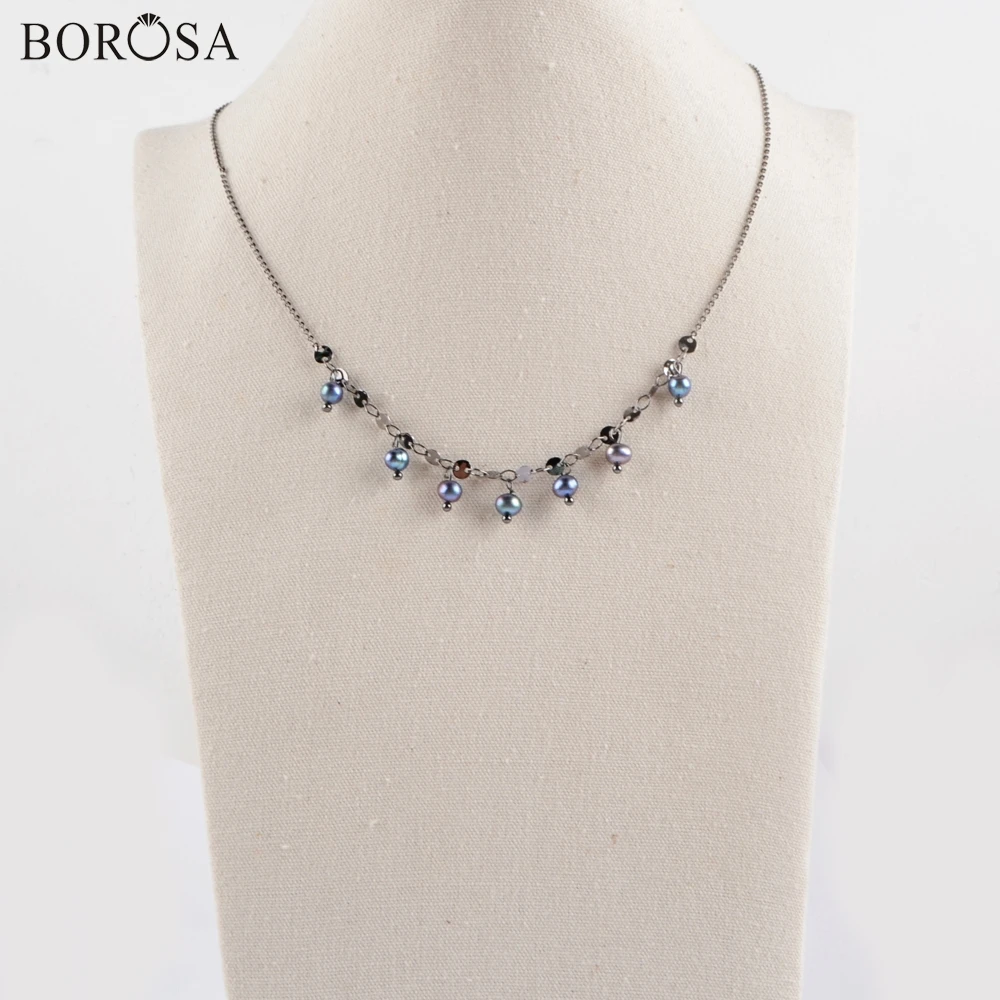 

BOROSA 10 шт. позолоченный натуральный жемчуг Женская мода жемчуг бусины цепи металлические Ювелирные изделия Подарки WX1323